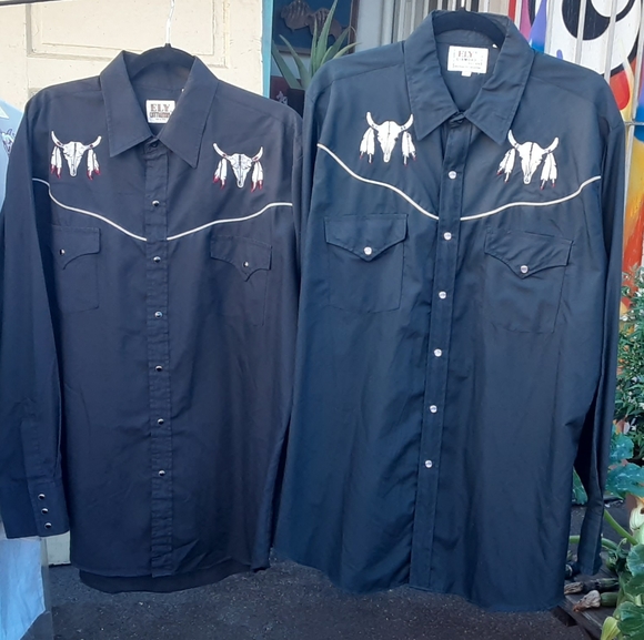 Ely Cattleman Cow Skull Embroidered Western Shirts - Picture 6 of 7